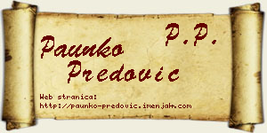 Paunko Predović vizit kartica